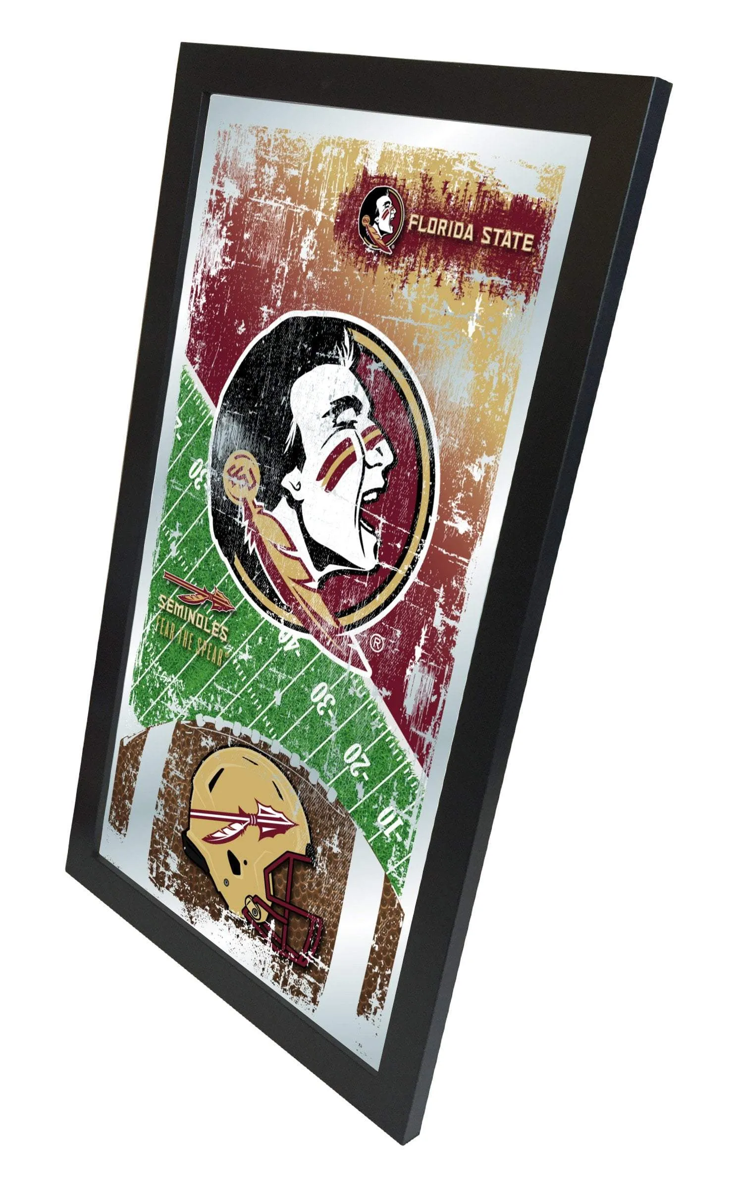 Florida State Seminoles HBS Football Framed Hanging Glass Wall Mirror (26"x15")