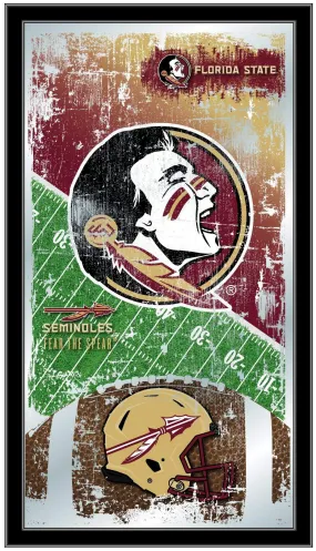 Florida State Seminoles HBS Football Framed Hanging Glass Wall Mirror (26"x15")