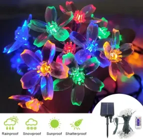 Flower Solar Led String Light Christmas RGB 60LED #6964