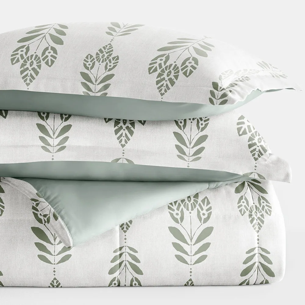 Folk Leaves Reversible Down-Alternative Comforter Set - 12 Days of Deals