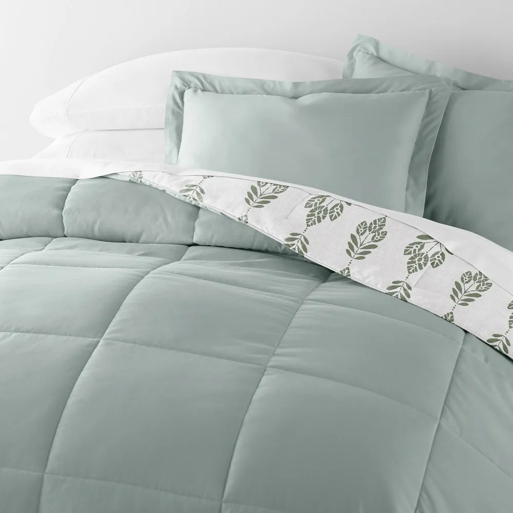 Folk Leaves Reversible Down-Alternative Comforter Set - 12 Days of Deals