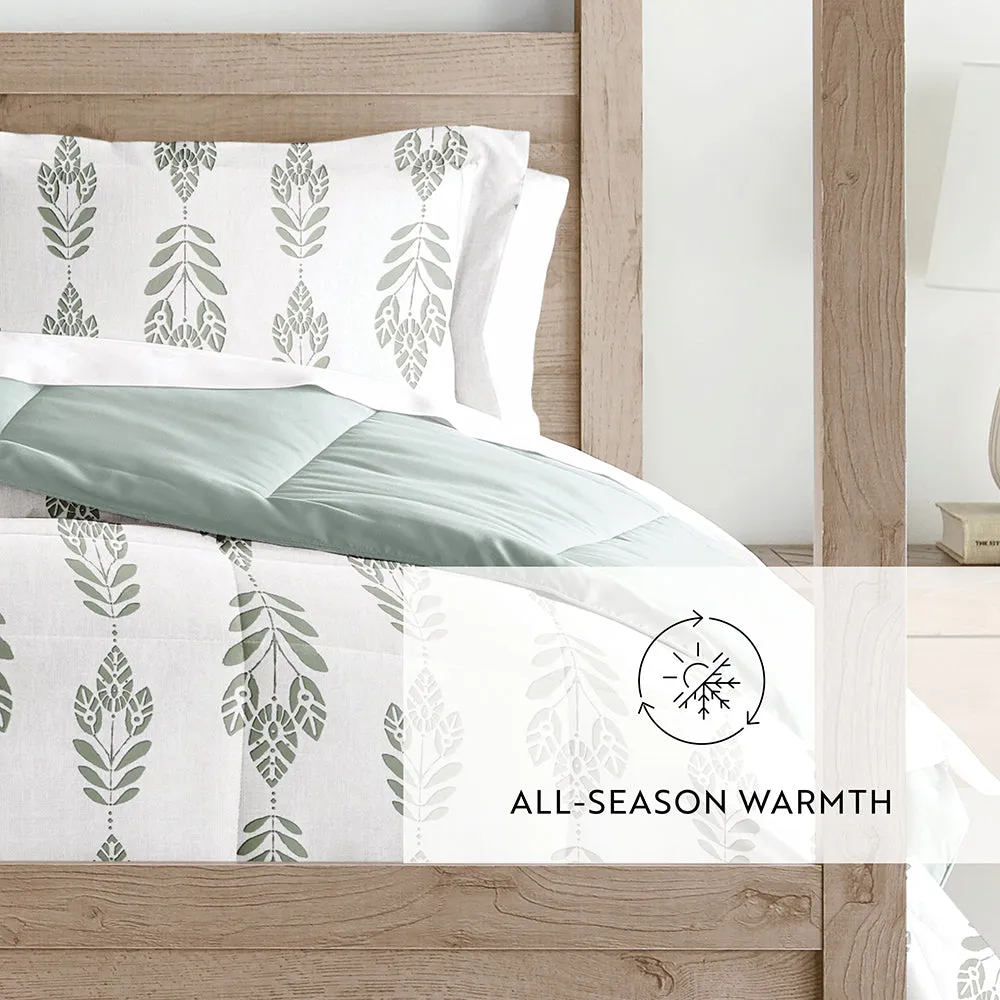 Folk Leaves Reversible Down-Alternative Comforter Set - 12 Days of Deals