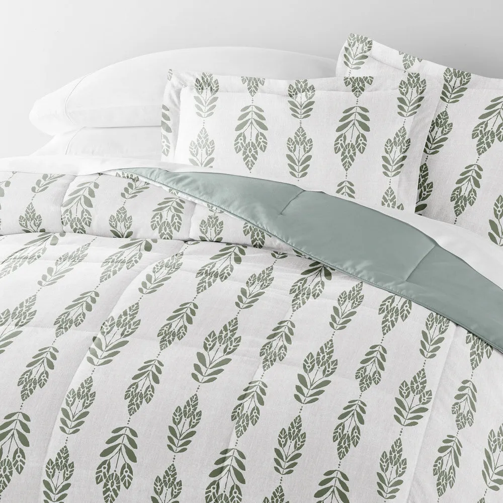 Folk Leaves Reversible Down-Alternative Comforter Set - 12 Days of Deals