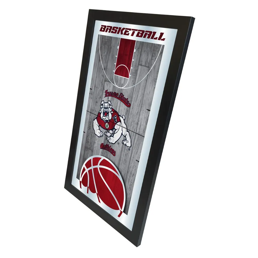 Fresno State Bulldogs HBS Basketball Framed Hanging Glass Wall Mirror (26"x15")