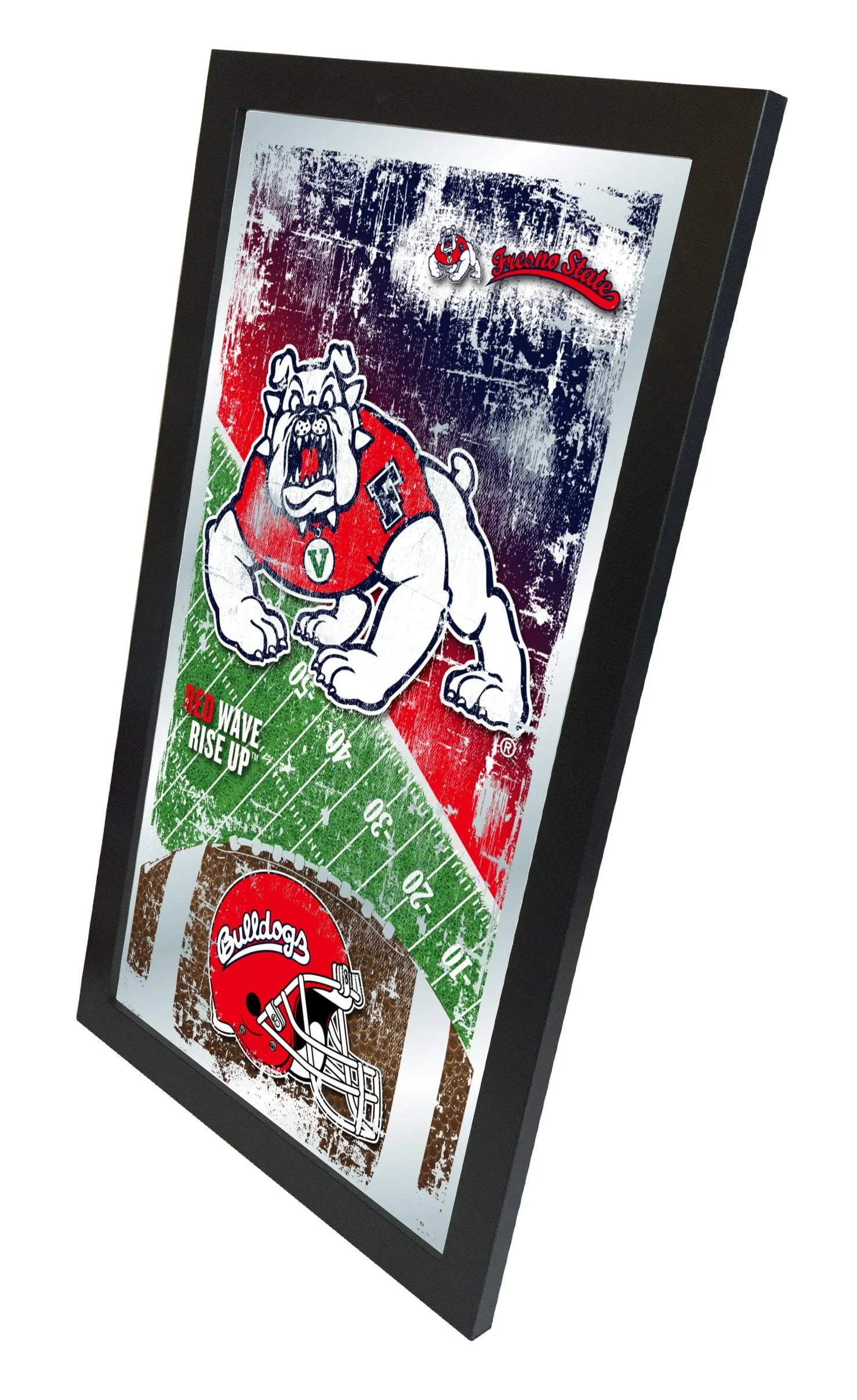 Fresno State Bulldogs HBS Football Framed Hanging Glass Wall Mirror (26"x15")