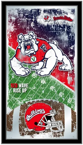 Fresno State Bulldogs HBS Football Framed Hanging Glass Wall Mirror (26"x15")