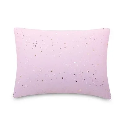 Full/Queen Teen Ombre Foil Dot Comforter Set Pink/Blue/Metallic Gold - Makers Collective