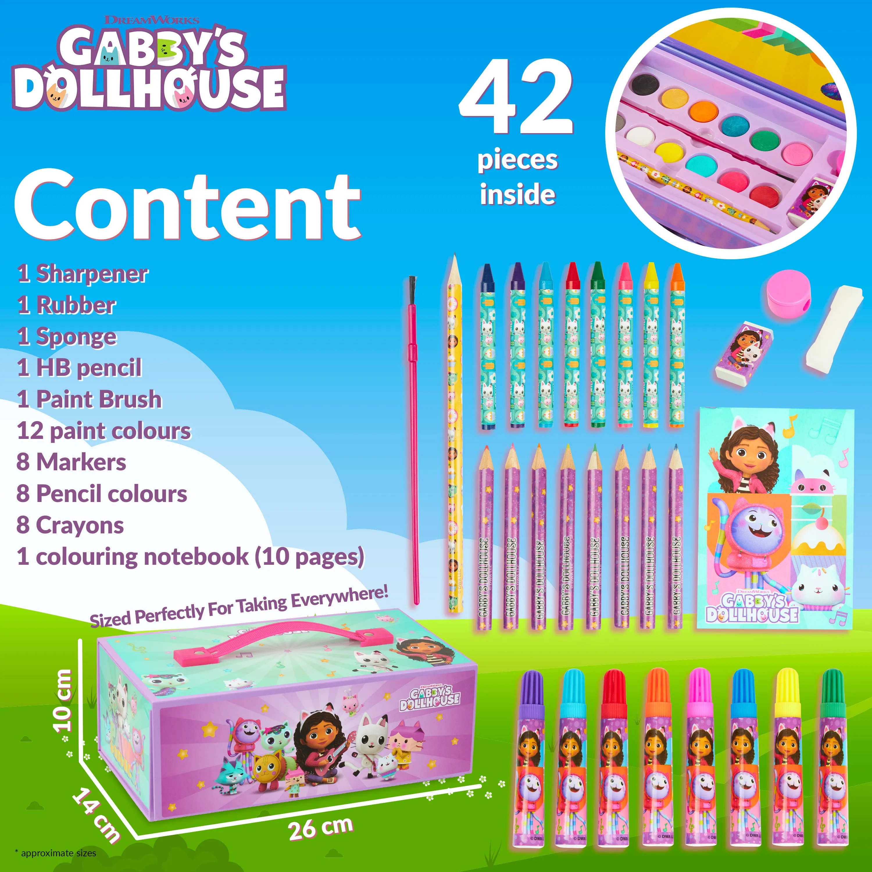 Gabby's Dollhouse Art Set Kids Colouring Set, Gabby's Dollhouse Art Set for Kids