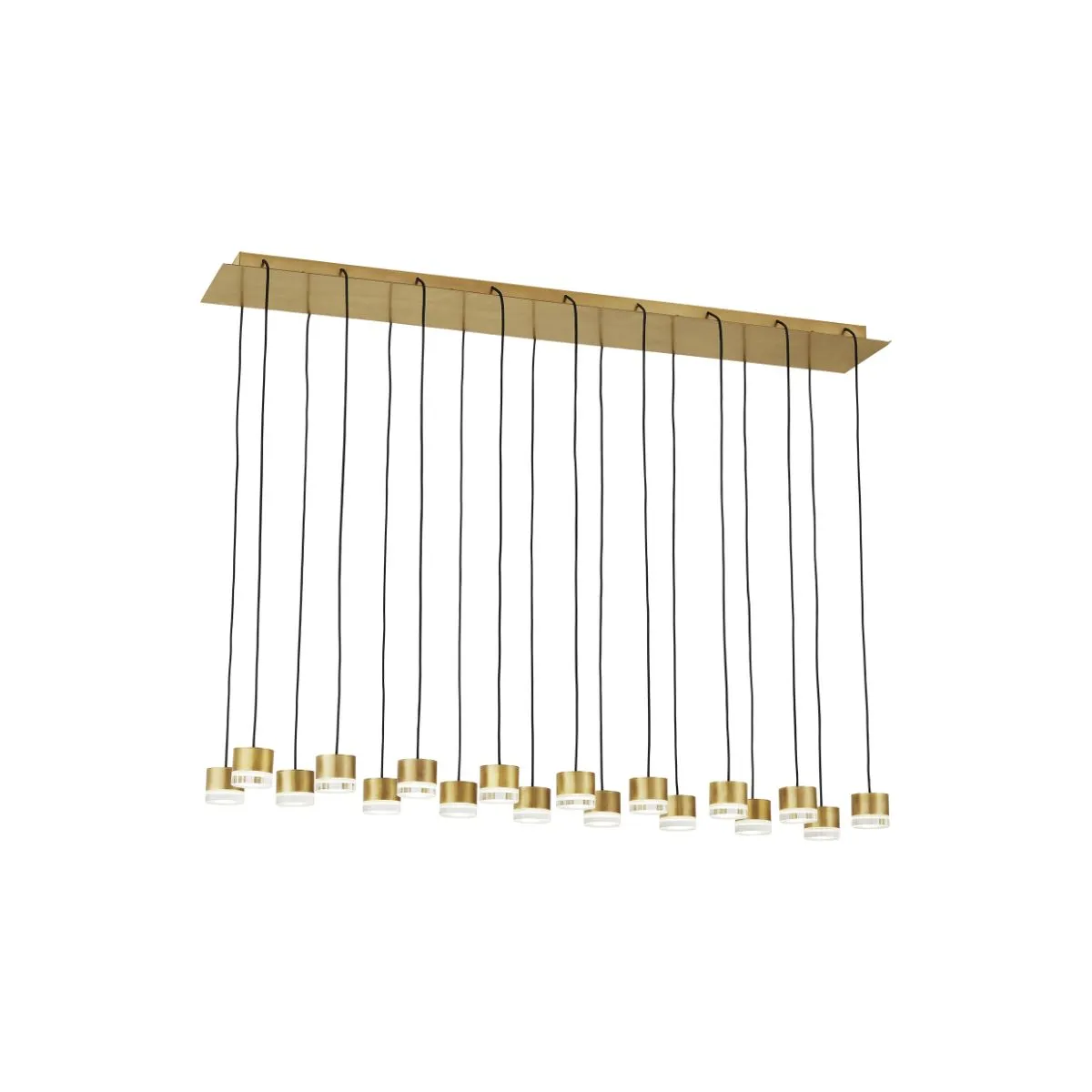 Gable 45 in. 18 Lights LED Chandelier 277V Natural Brass Finish