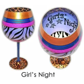 Girls Night Out Hand Painted Wine Glass