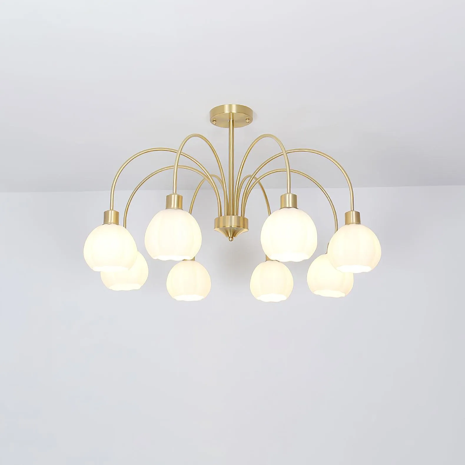 Glass Pumpkin Gold Chandelier