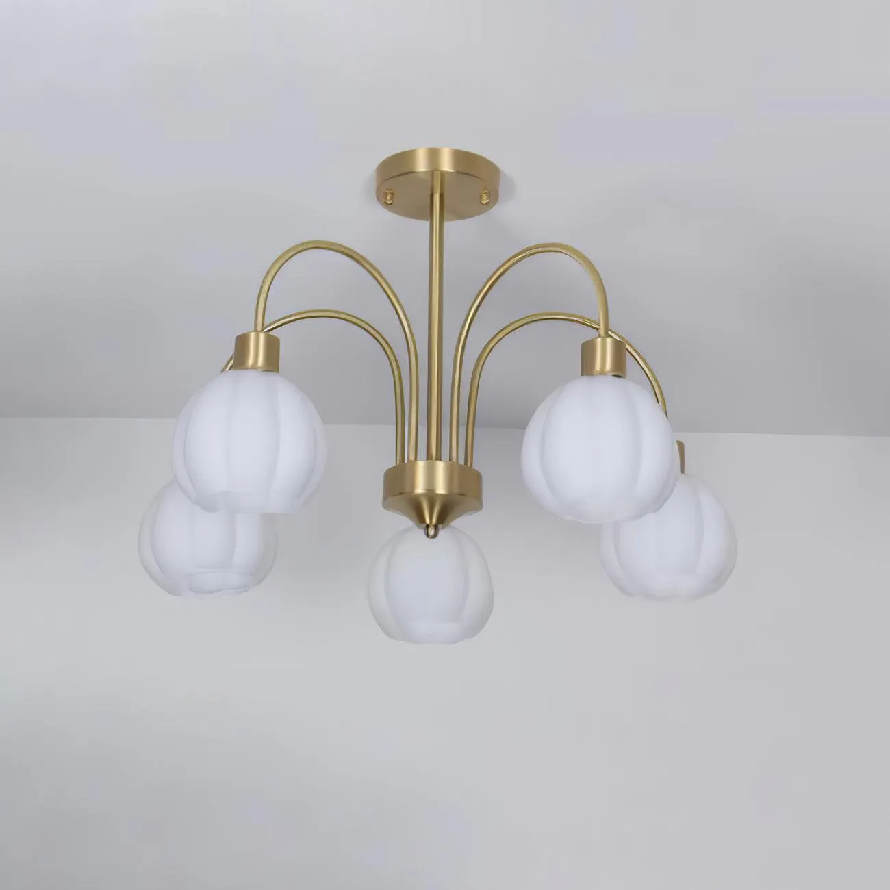 Glass Pumpkin Gold Chandelier