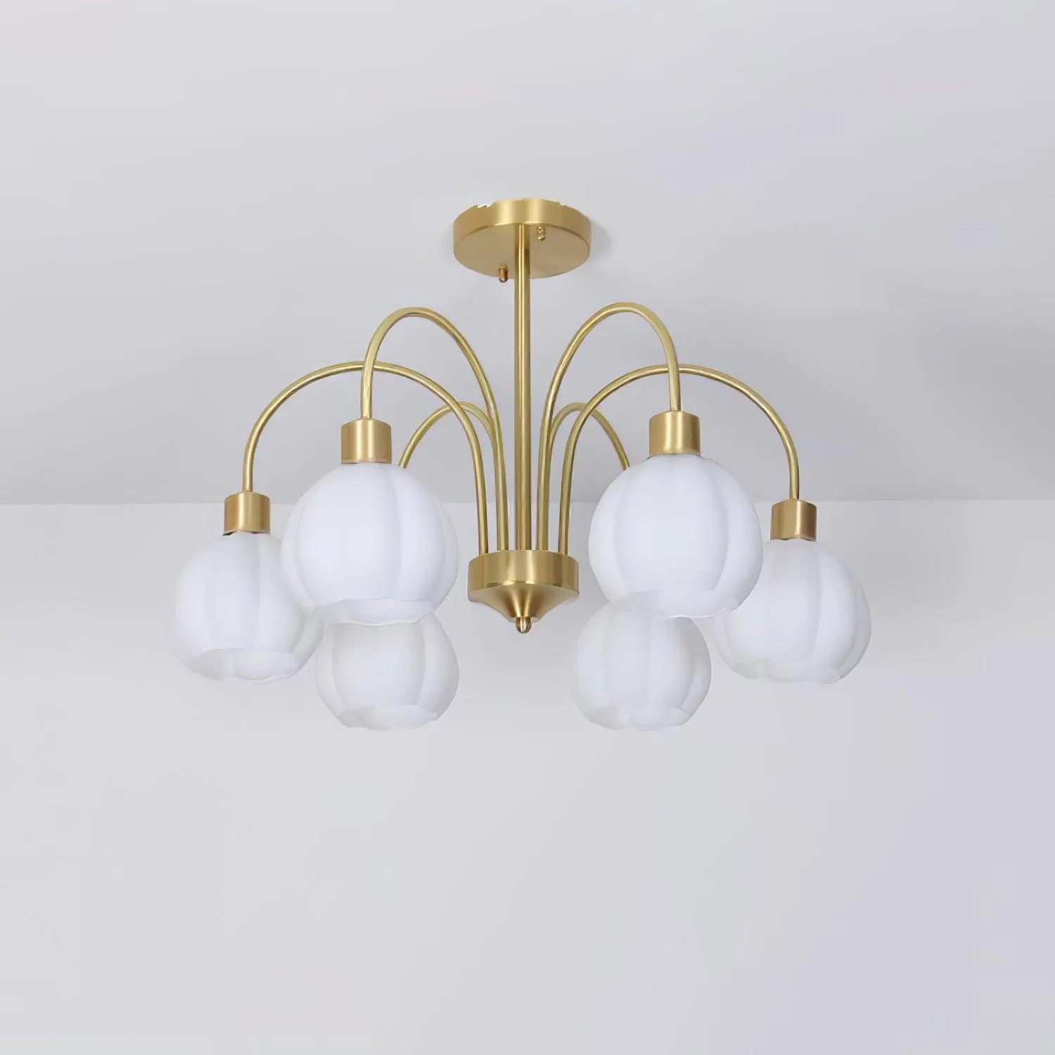 Glass Pumpkin Gold Chandelier