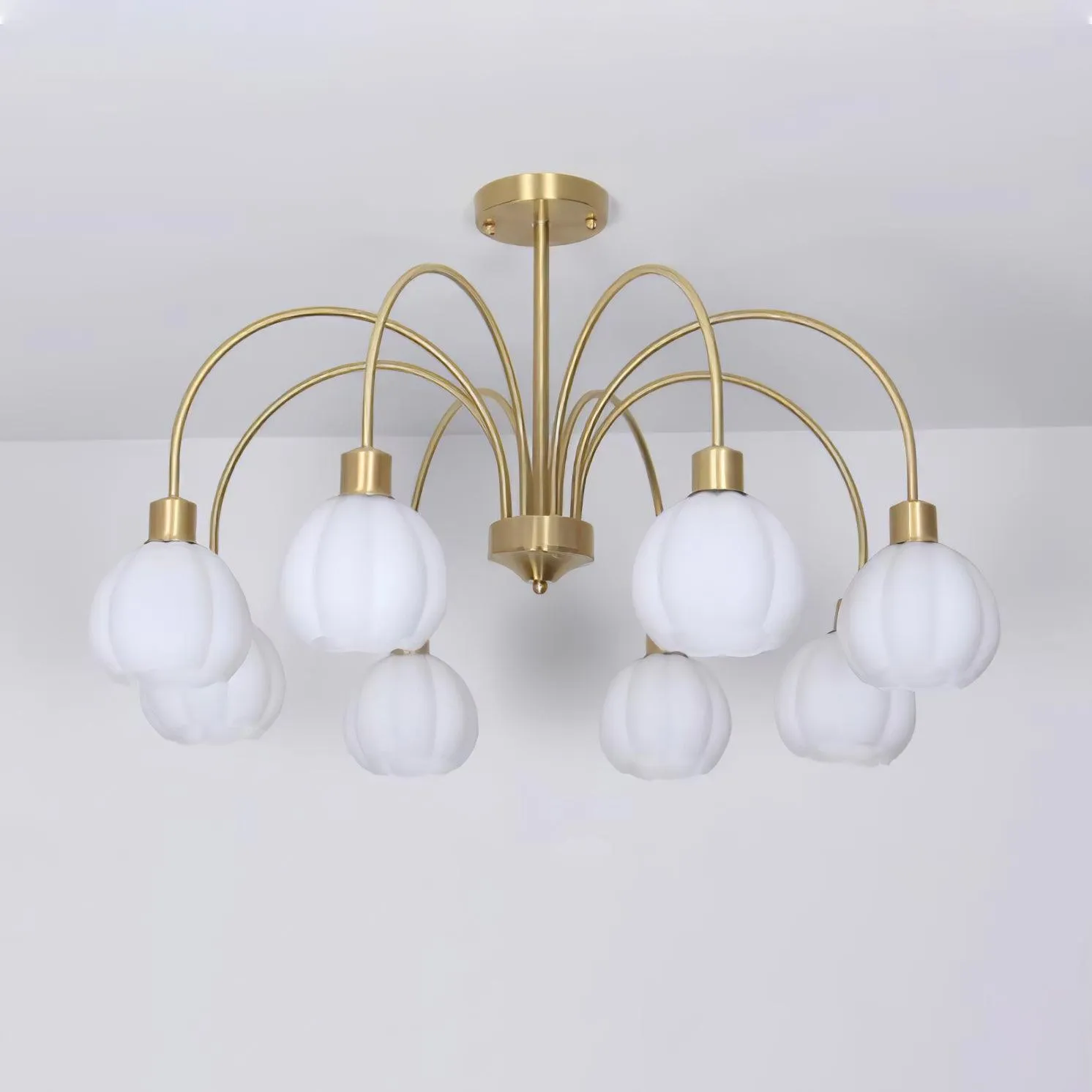 Glass Pumpkin Gold Chandelier