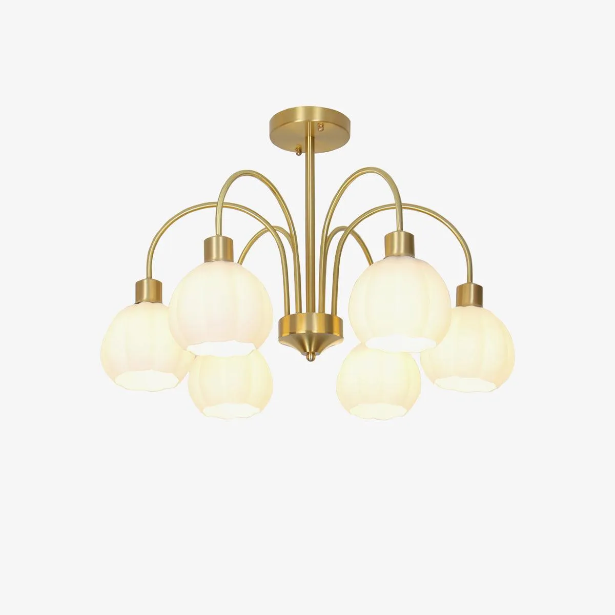 Glass Pumpkin Gold Chandelier