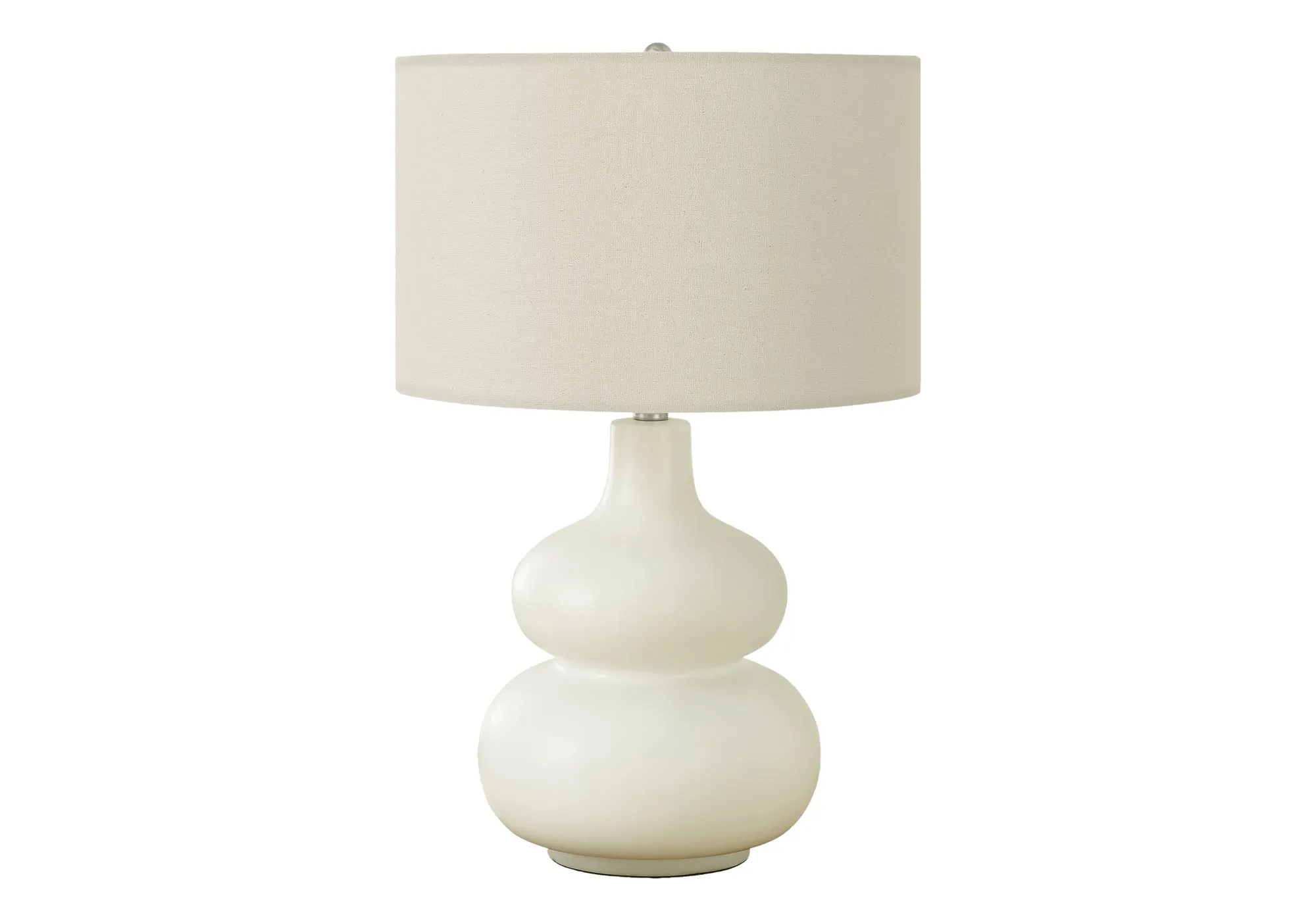 GlowDome - Modern Ivory Ceramic Table Lamp with Cream Shade, 25"H