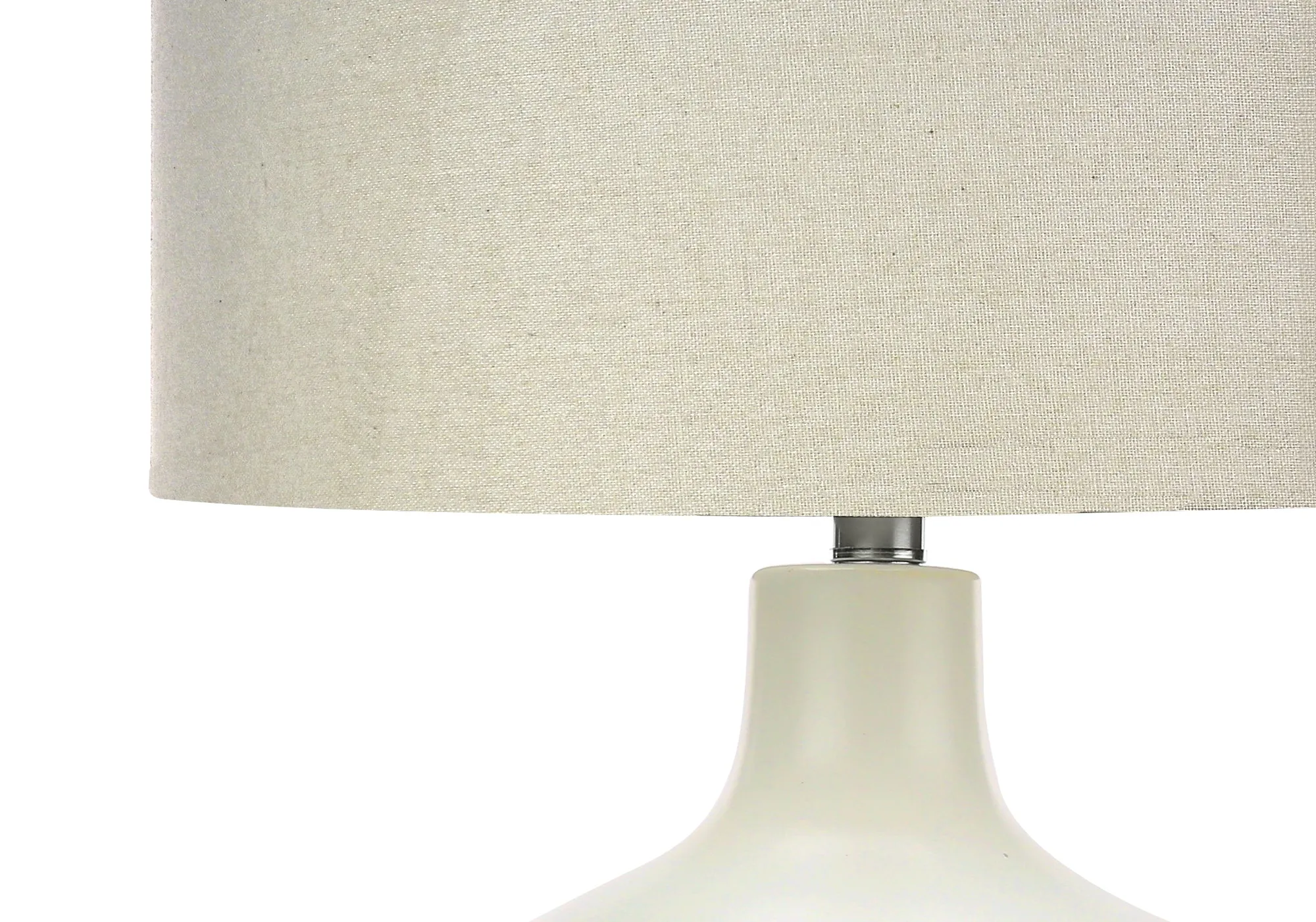 GlowDome - Modern Ivory Ceramic Table Lamp with Cream Shade, 25"H