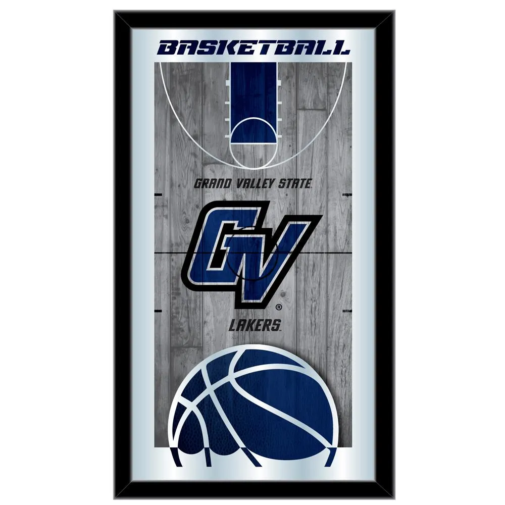 Grand Valley State Lakers HBS Basketball Framed Hang Glass Wall Mirror (26"x15")