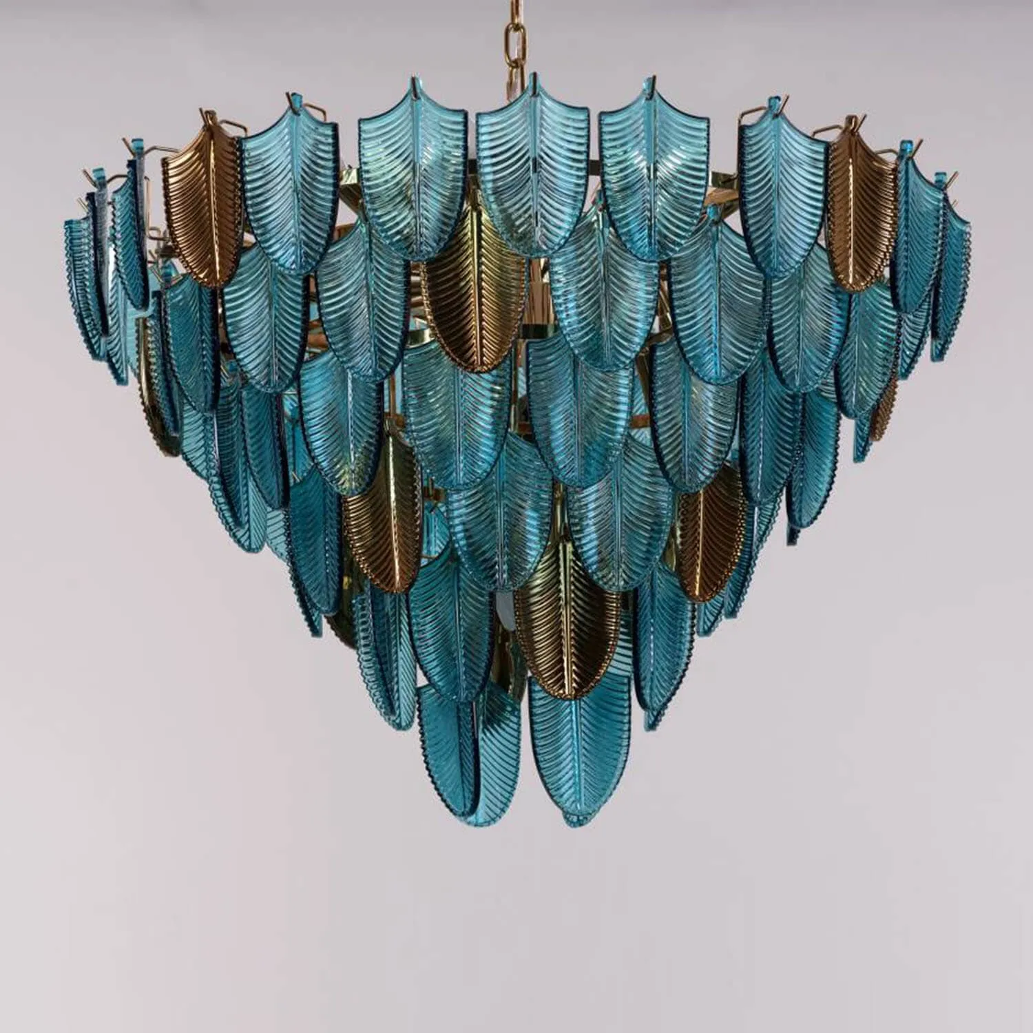 Gratus Luxe Modern Glass Leaf Chandelier