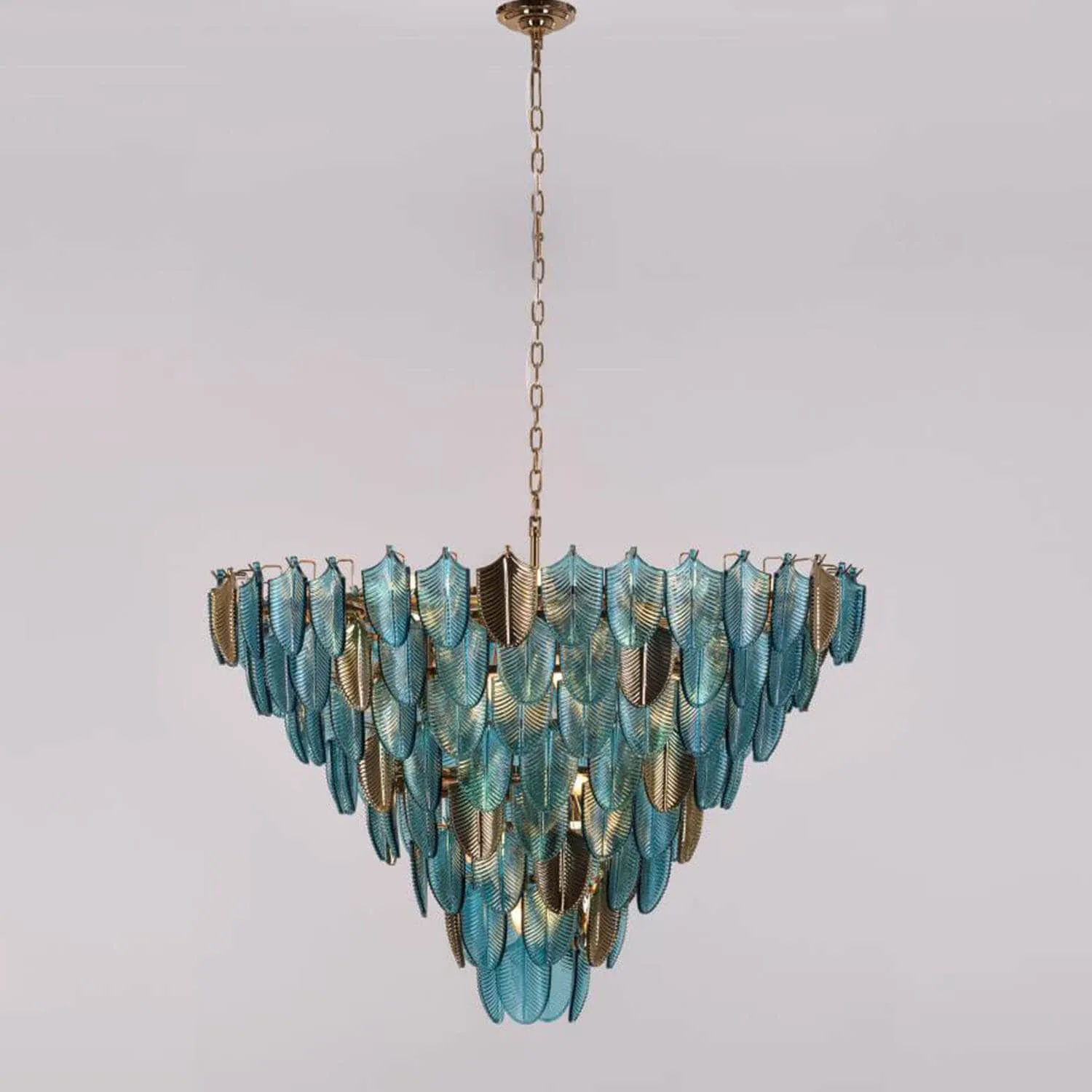 Gratus Luxe Modern Glass Leaf Chandelier