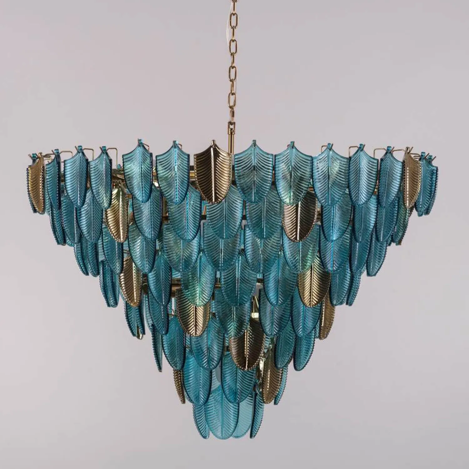 Gratus Luxe Modern Glass Leaf Chandelier