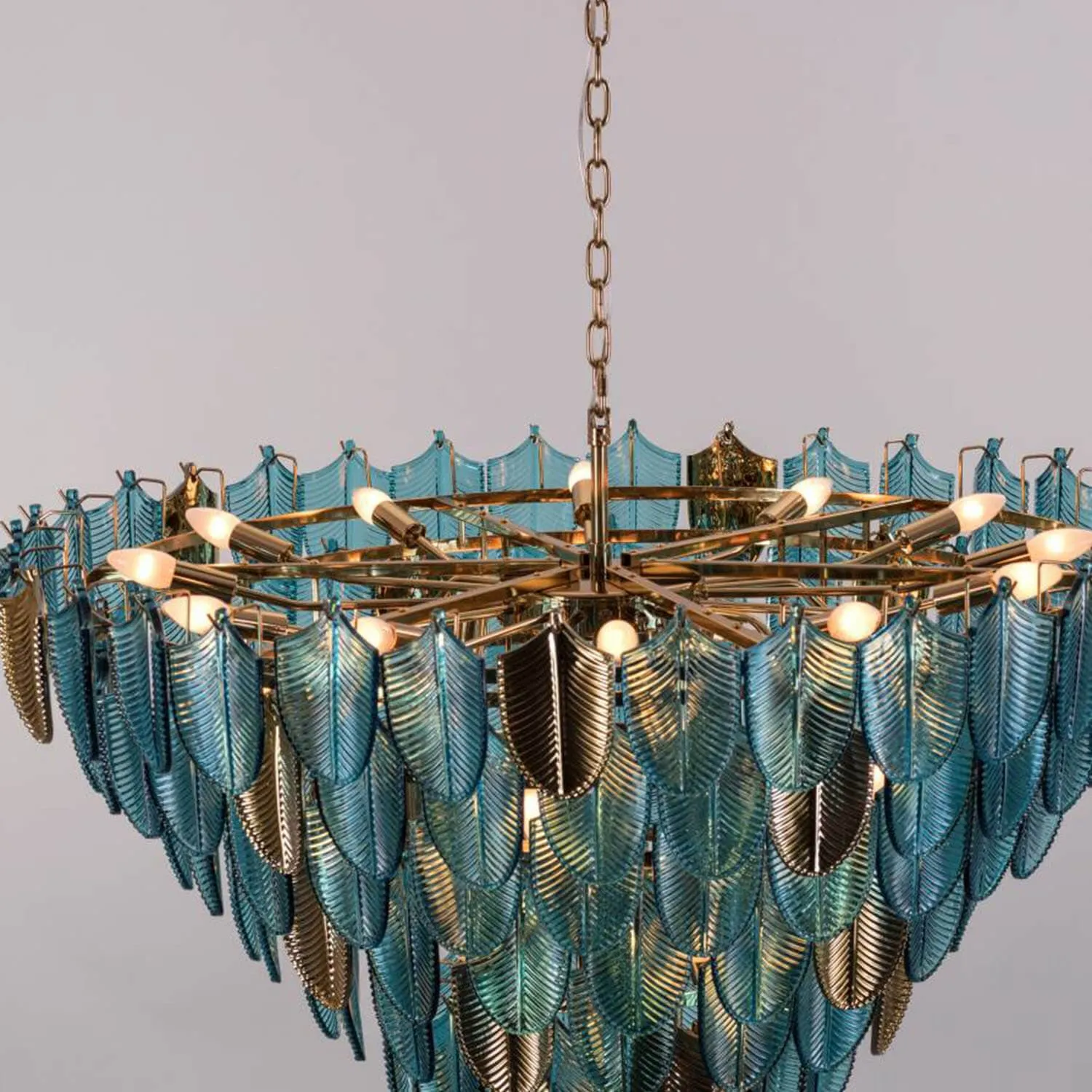 Gratus Luxe Modern Glass Leaf Chandelier