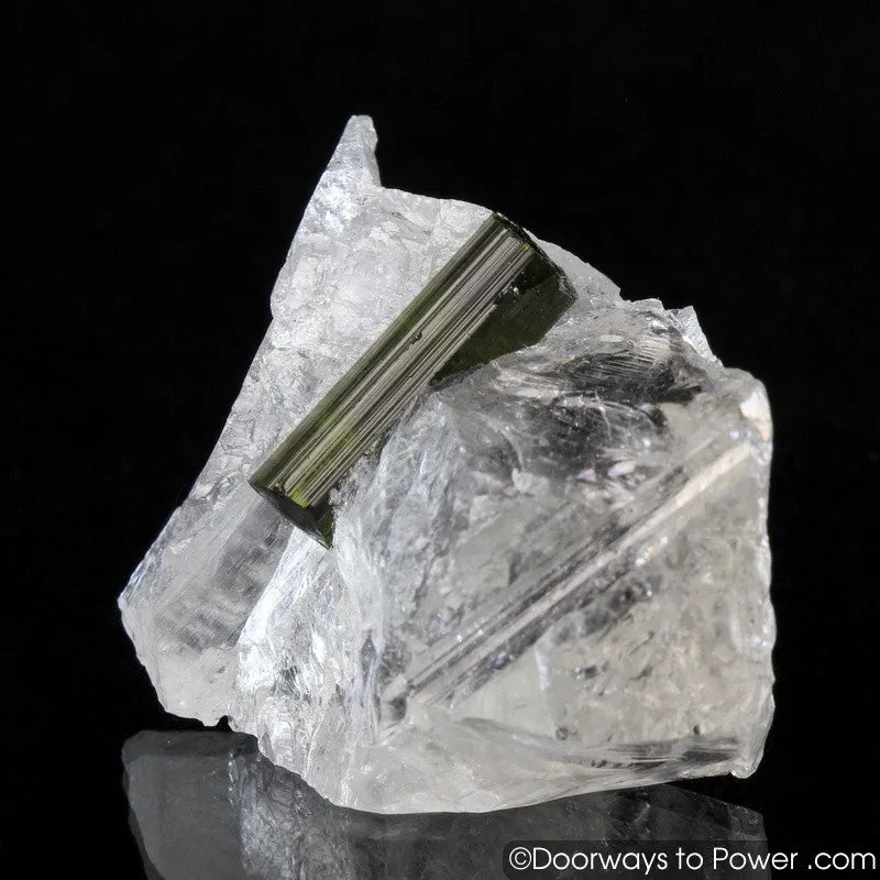 Green Tourmaline in Quartz Crystal 'Perfection' A    