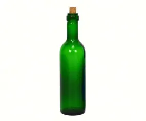 Green Wine Bottle Ornament with Silver Hook