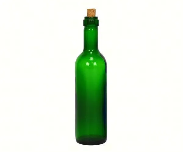 Green Wine Bottle Ornament with Silver Hook