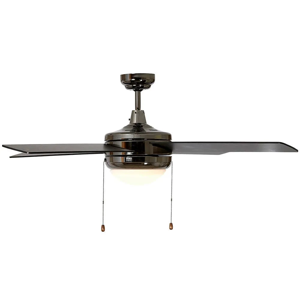 Hamilton Hills Black Ceiling Fan with Light - Contemporary Modern Gun Metal Black Finish