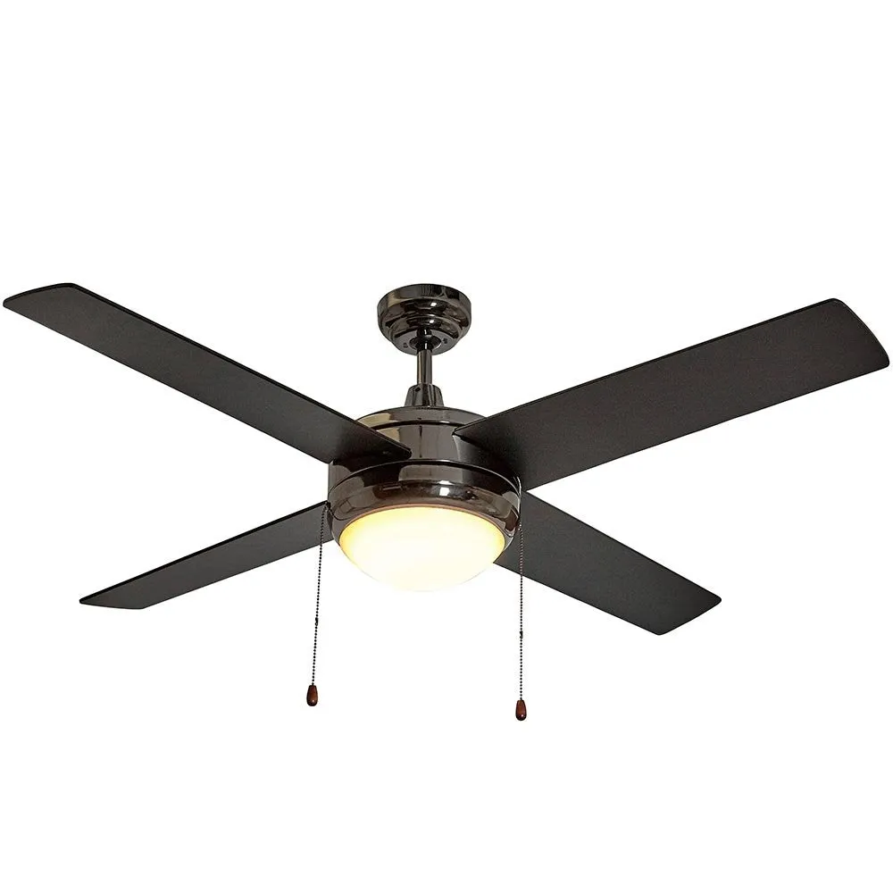 Hamilton Hills Black Ceiling Fan with Light - Contemporary Modern Gun Metal Black Finish