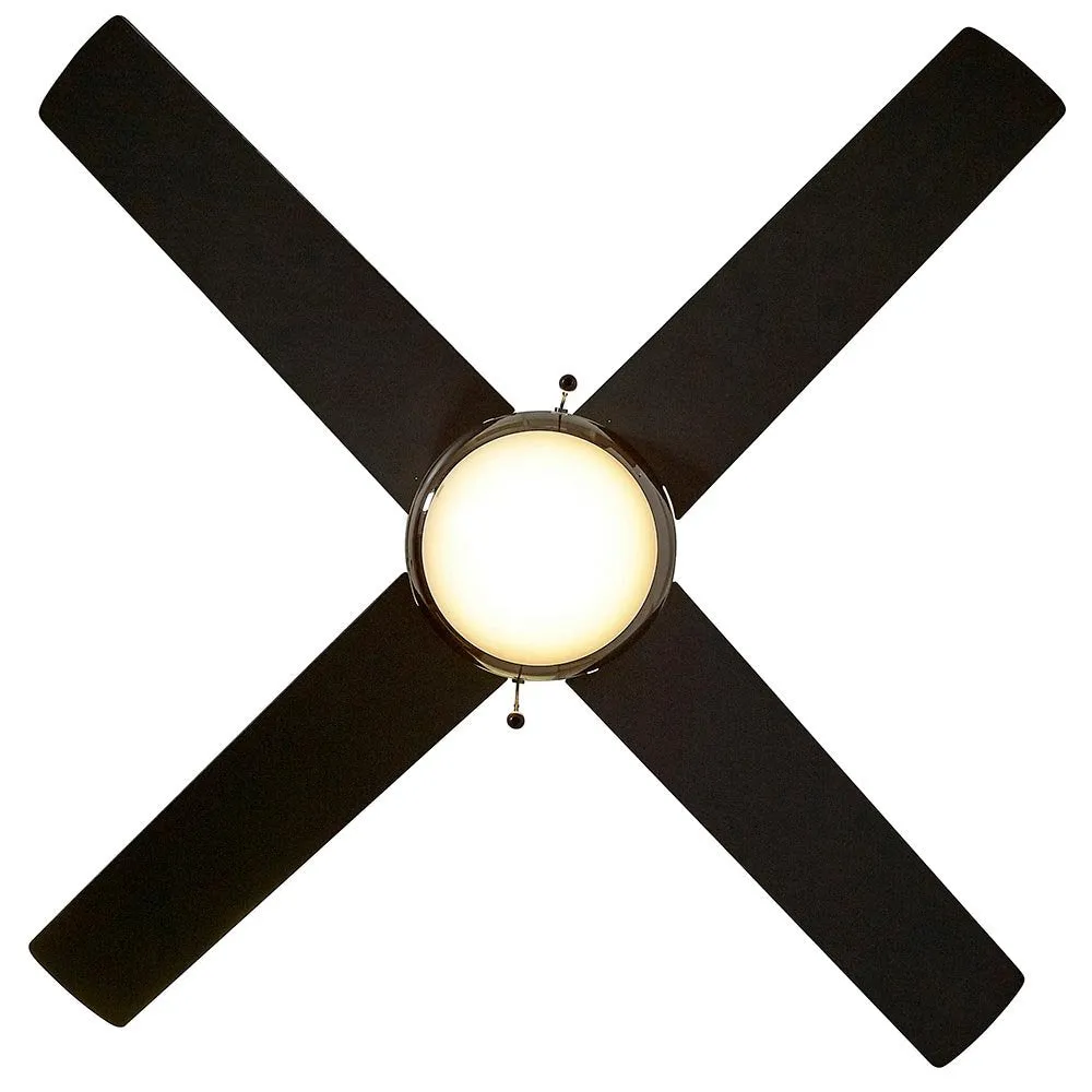 Hamilton Hills Black Ceiling Fan with Light - Contemporary Modern Gun Metal Black Finish