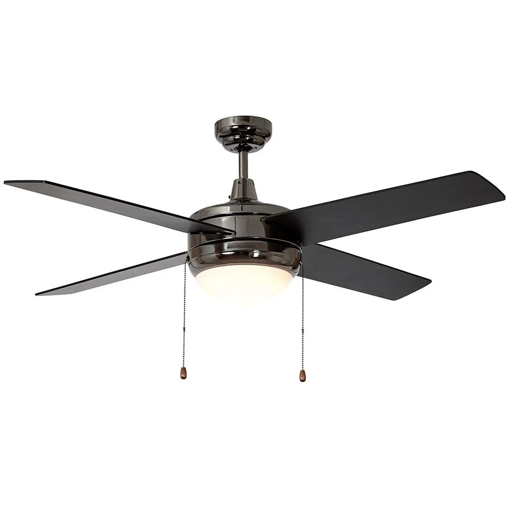 Hamilton Hills Black Ceiling Fan with Light - Contemporary Modern Gun Metal Black Finish