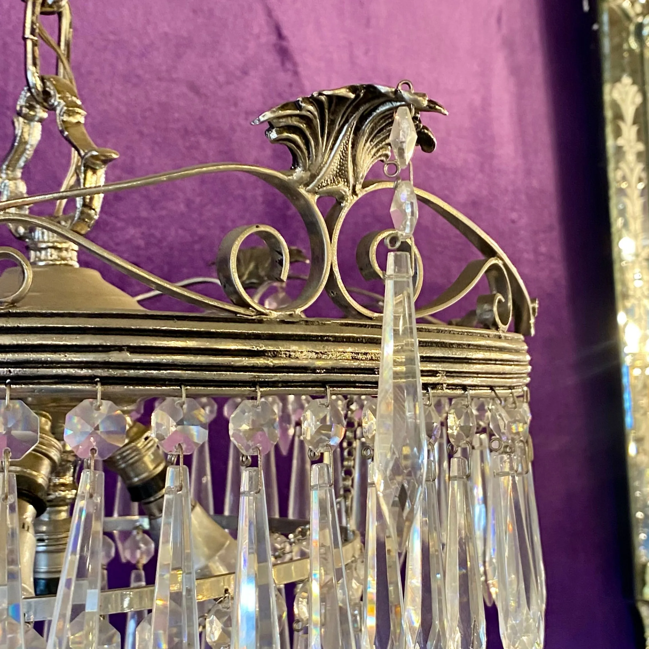 Hand Made Nickel Plated Crystal Waterfall Chandelier