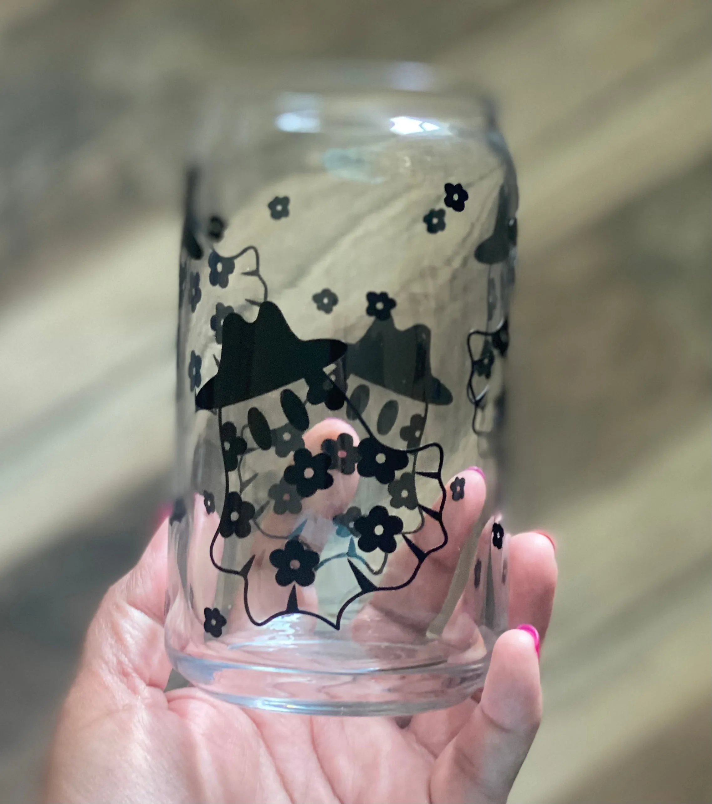 Hatty Ghost Glass Cup