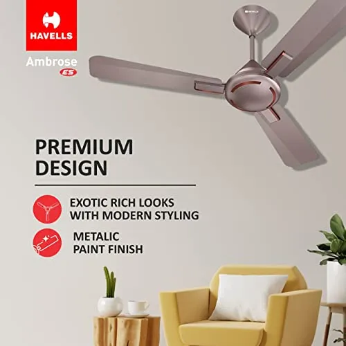 Havells 1200mm Ambrose Energy Saving Ceiling Fan (Cola Espresso Brown, Pack of 1)