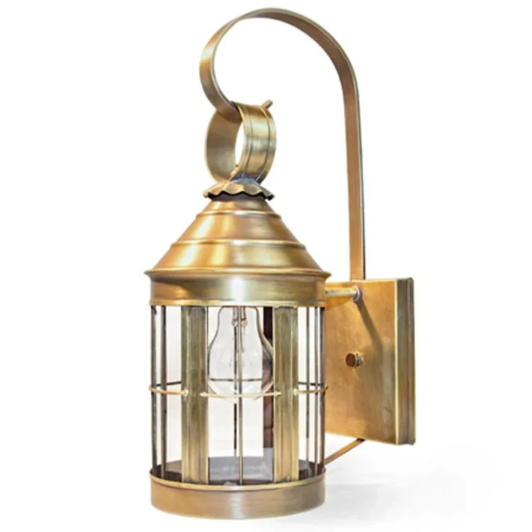 Heal Single-Light Outdoor Cone-Top Wall Lantern with Top Scroll and Chimney Glass