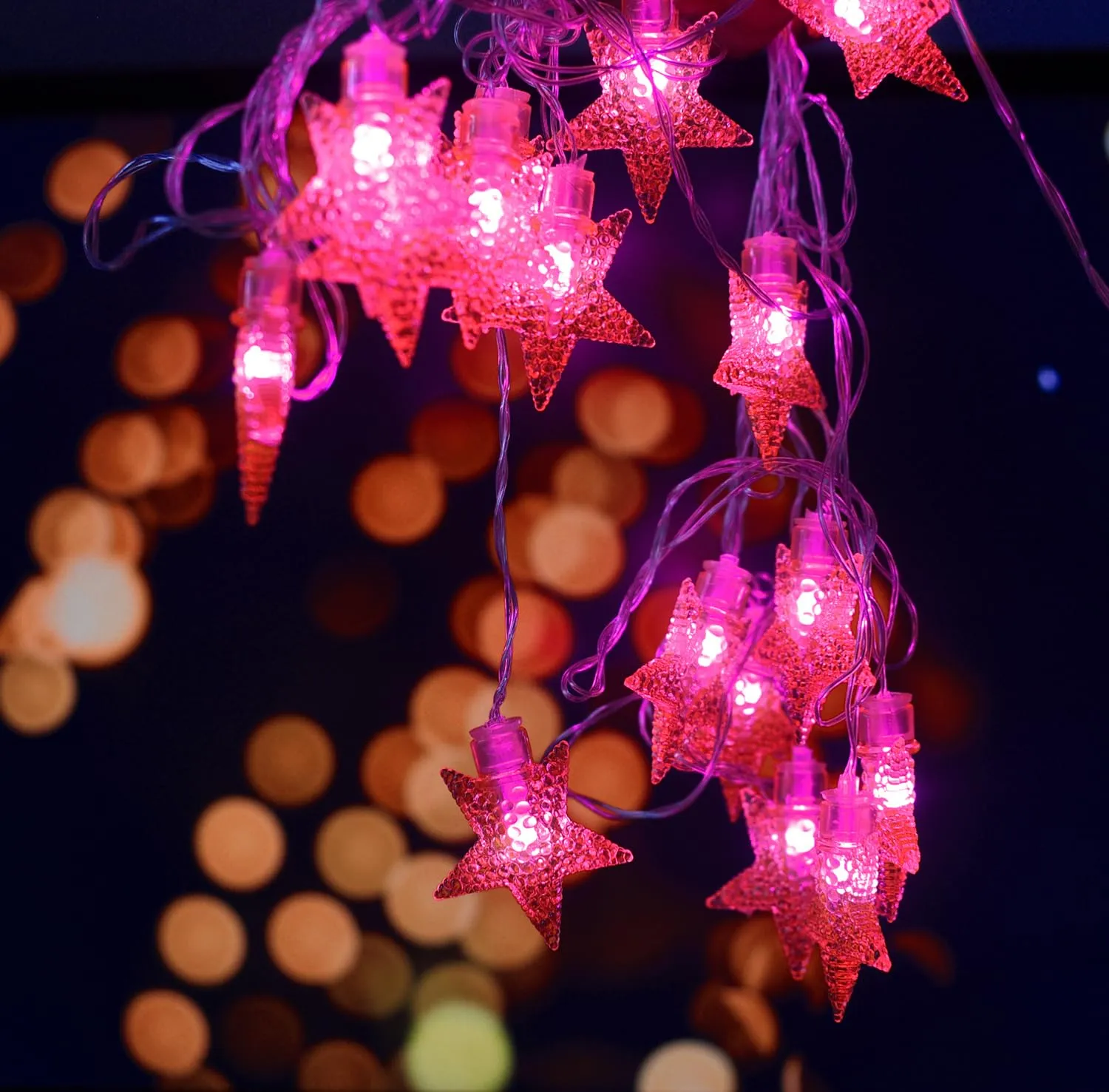 Heart Home Diwali Lights | 20 Stars Fairy Lights for Diwali | Christmas | Home Decoration | Indoor & outdoor | Diwali Lights for Decoration | Chota Star | Red