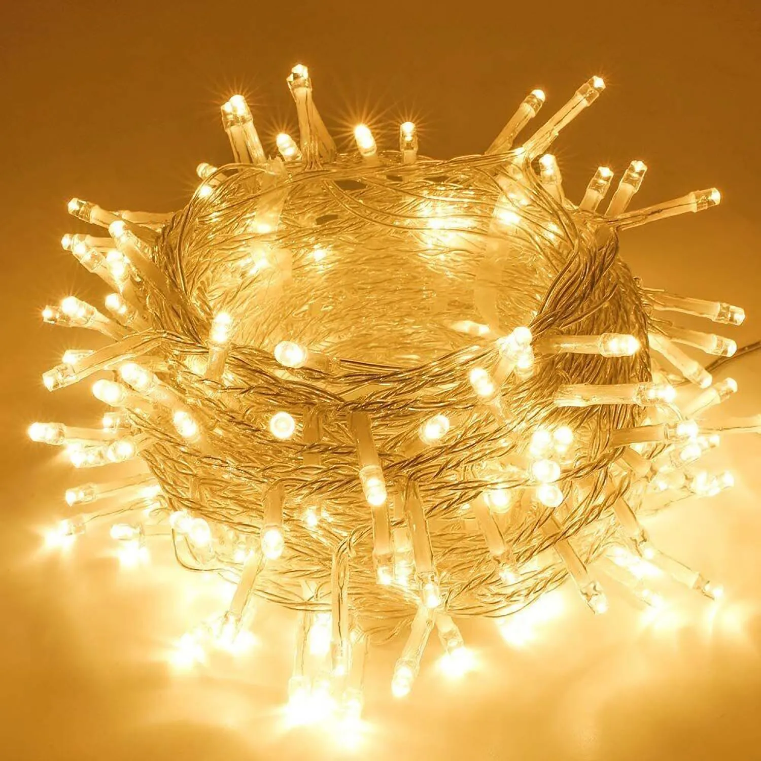 Heart Home LED String Lights | Diwali Rice Lights | Christmas Home Decoration Lights | Serial Bulbs String Lights | Lights for Décoration | 15 MTR | Warm White