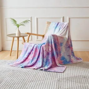 Heatwarm  2℃ Tie-dye Super Soft Flannel Blankets - Rainbow Purple (3 SIZE)