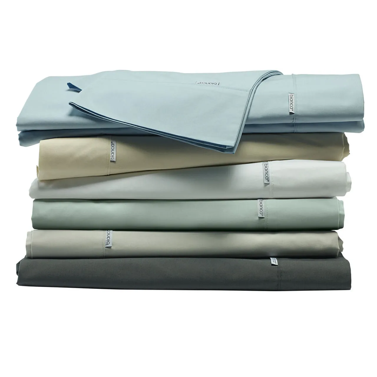 Heston 300 Thread Count Cotton Percale Sheet Set Sage by Bianca