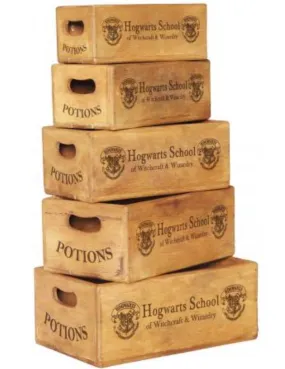 Hogwarts School of Witches & Wizardry Wooden Crate - Various Sizes