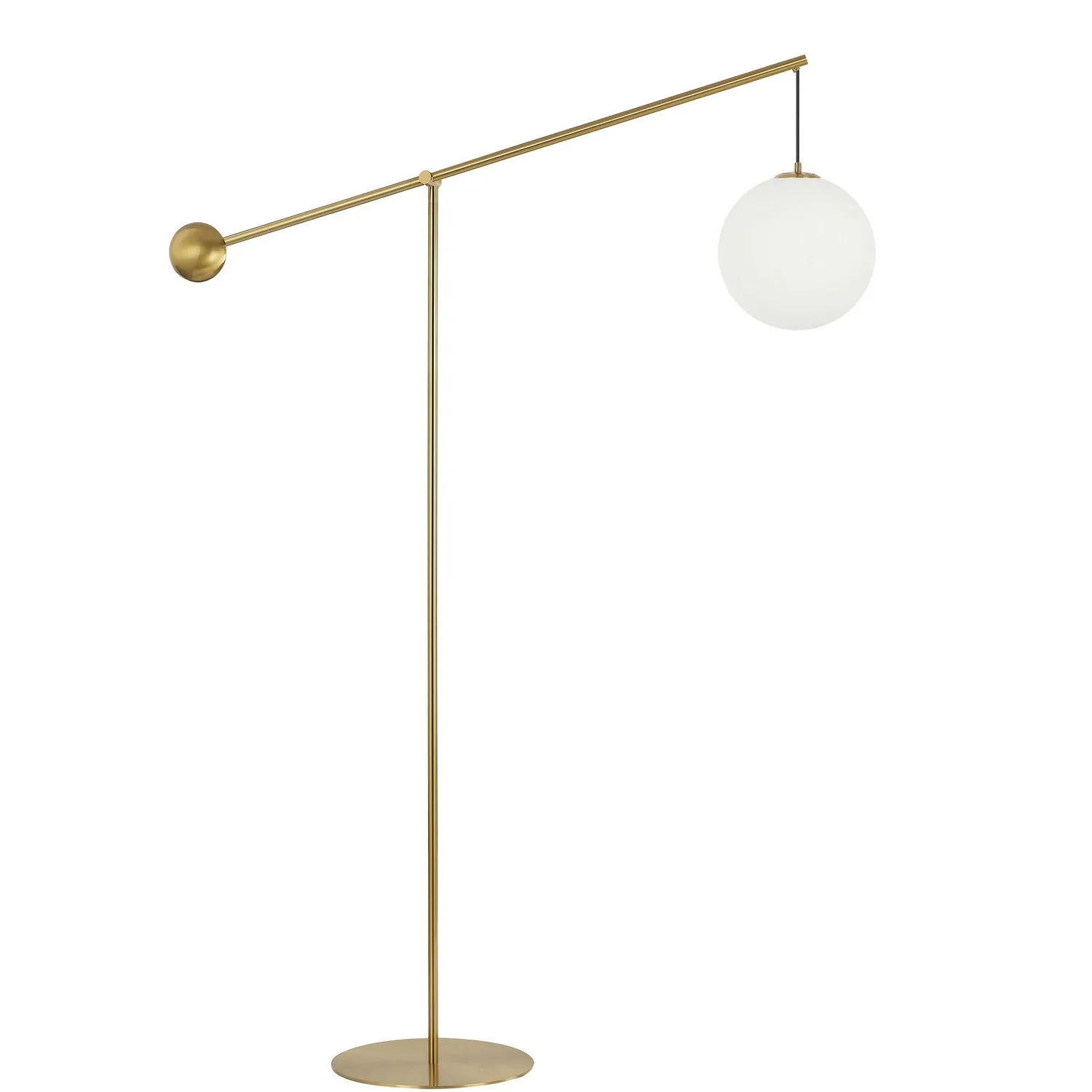 Holly 1-Light Floor Lamp in Aged Brass