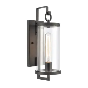 Hopkins 1-Light Outdoor Wall Sconce in Charcoal Black