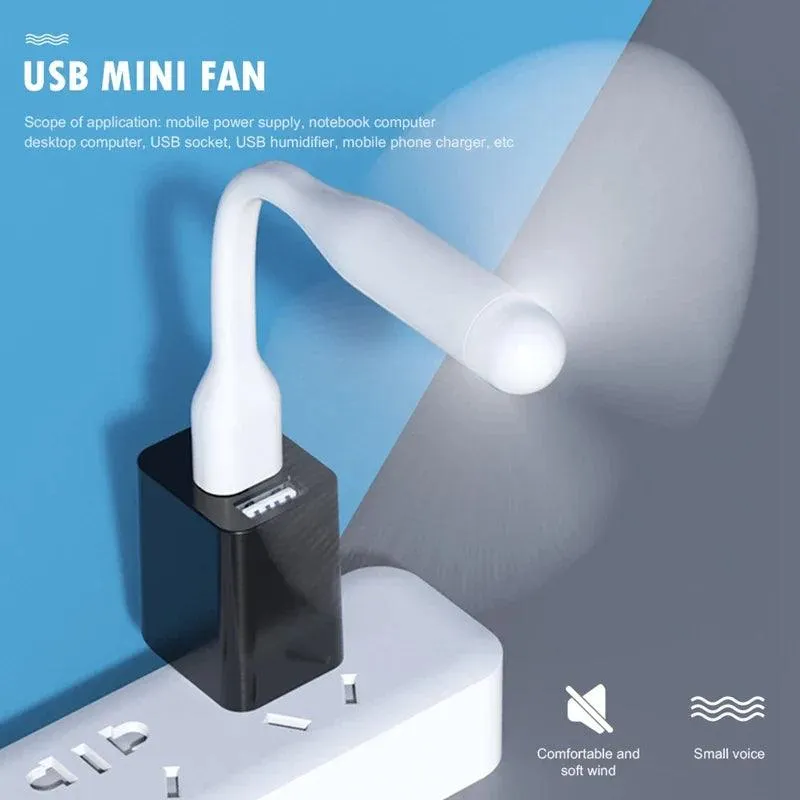 Hot Mini USB Fan Flexible Bendable Cooling Fan and USB LED Light For Humidifier & Power Bank & Notebook & Computer Summer Gadget