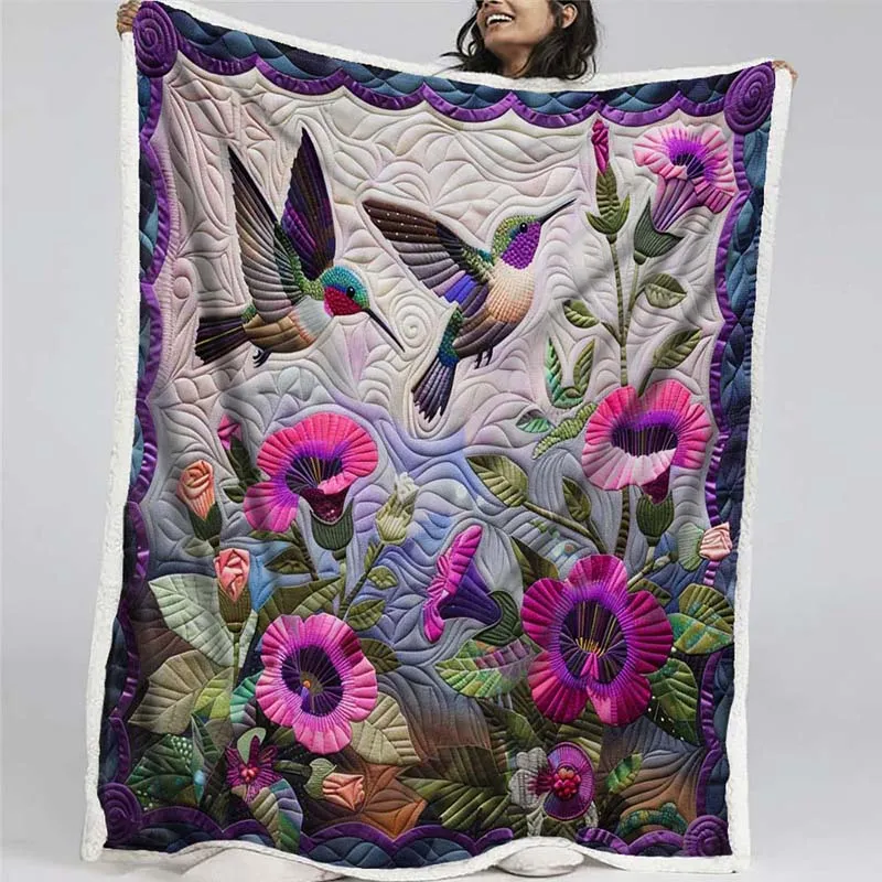 Hummingbirds Blanket - D202 - Premium Blanket