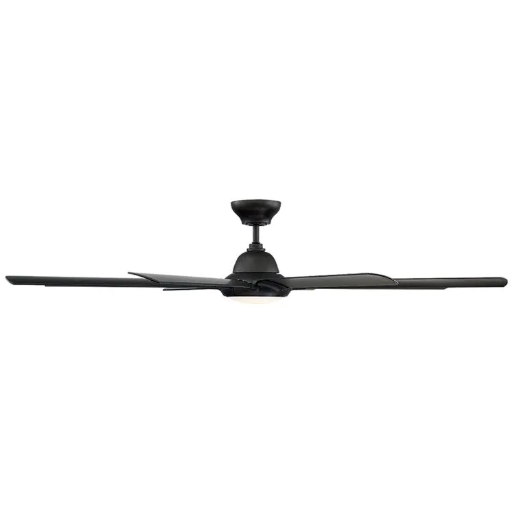 Hydra 80" Eight-Blade Indoor/Outdoor Smart Ceiling Fan with 3500K LED Light Kit and Wall Control