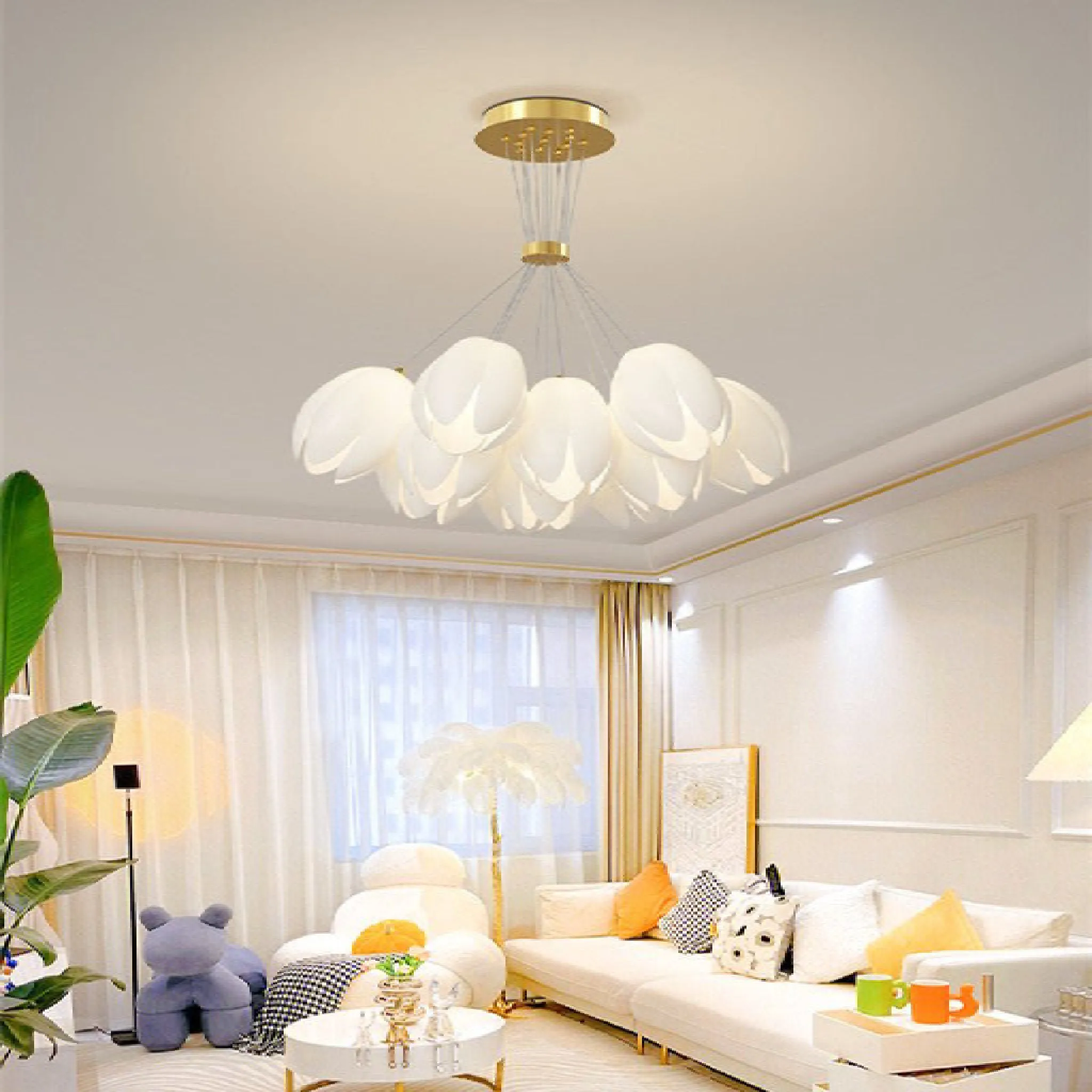 Idro | Modern Ceiling Chandelier in the Shape of Flower for Bedroom, Dining Room