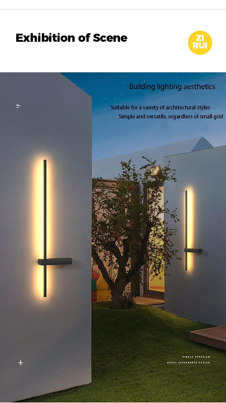 IIS Outdoor Wall Light Long Waterproof IP54 Light Fixture Aluminum