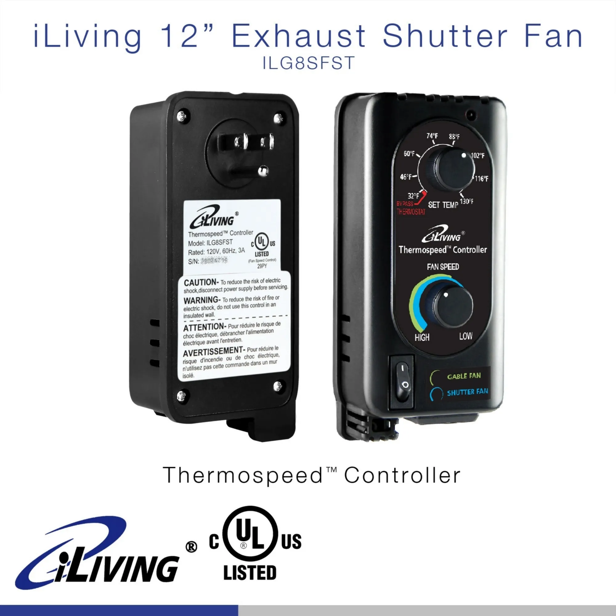 ILG8SFST -  iLiving Exhaust Fan Thermospeed™ Controller